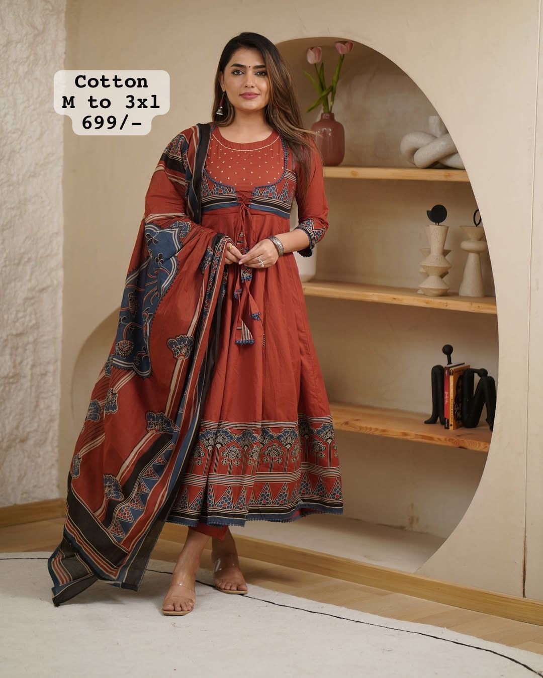 Roman cotton with beautiful Multi-colored embroidery,touch of khatli