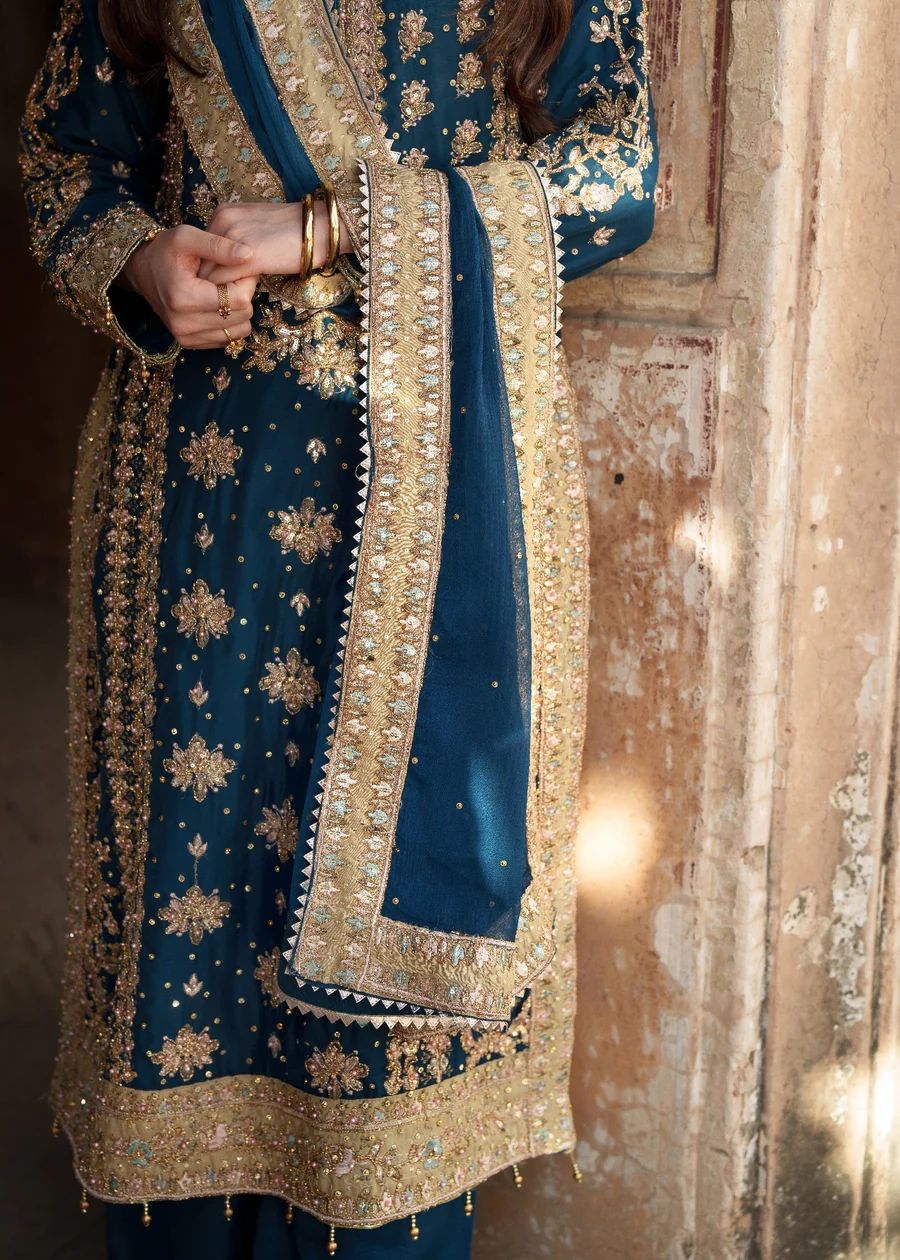 Heavy Georgette With Heavy Embroidery Sequence Work with Rivet Moti Work*with Sleeve*